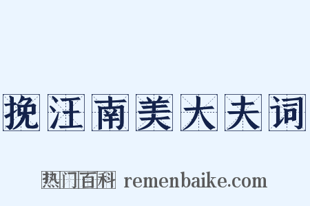 挽汪南美大夫词是什么意思的图片